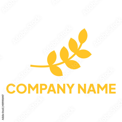Rice plant logo. Company symbol and business name leaf template