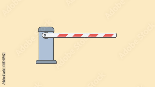 Automated Barrier Gate with Red and White Stripes for Traffic Control