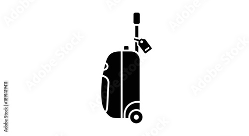 Travel Suitcase with Tag and Wheels