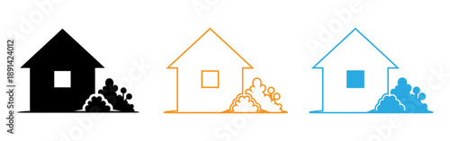 House with fire and smoke variations