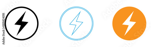 Lightning bolt icons in black blue and orange Free Download Lightning bolt icons in black blue and orange - GFXLoad