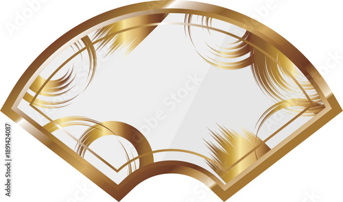 高級感のある扇型のフレーム　ホワイト＆ゴールド