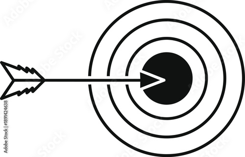 Bullseye target with arrow in center