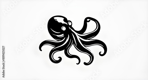octopus, octopus silhouette, sea creature, marine animal, ocean animal, sea life, underwater, aquatic, tentacles, eight arms, mollusk, cephalopod, wildlife, nature, ocean, deep sea, marine life, vecto