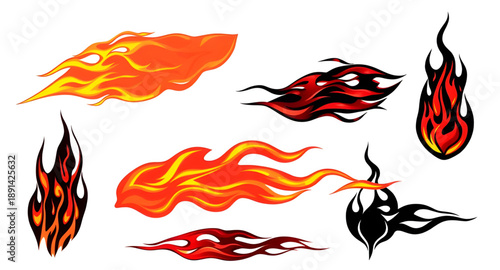fire, flames, blaze, burning, heat, hot, fire power, flame power, energy, danger, warning, sticker flame, fire sticker, flame decal, fire decal, illustration, vector illustration, icon graphic, flat s