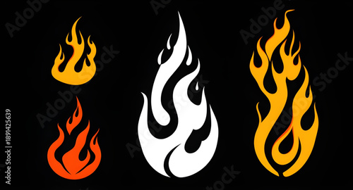 fire, flames, blaze, burning, heat, hot, fire power, flame power, energy, danger, warning, sticker flame, fire sticker, flame decal, fire decal, illustration, vector illustration, icon graphic, flat s