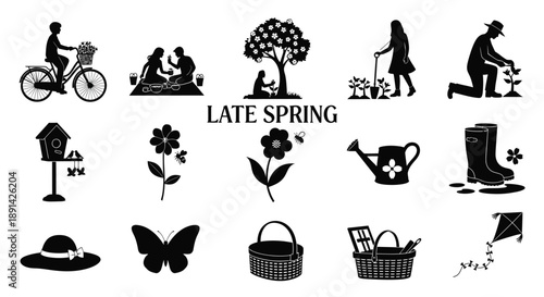 Late spring season activities and symbols