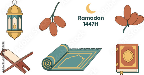 Aesthetic Islamic Icon Set for Ramadan 1447H