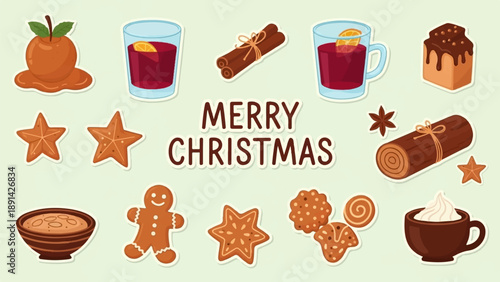 Christmas treats and warm drinks artfully arranged