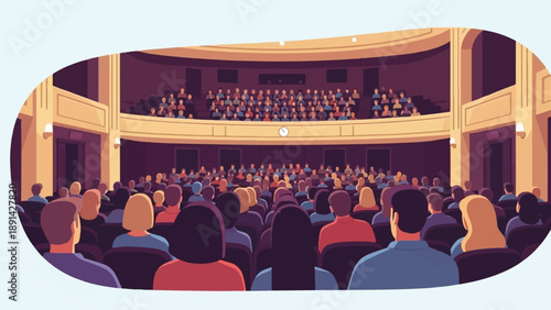 Audience seated in a grand theater watching a performance on stage