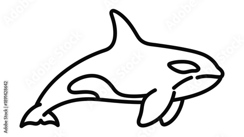 Orca Outline: A minimalist outline of a majestic orca, showcasing its iconic black and white markings. The image evokes a sense of both simplicity and the power of the ocean.