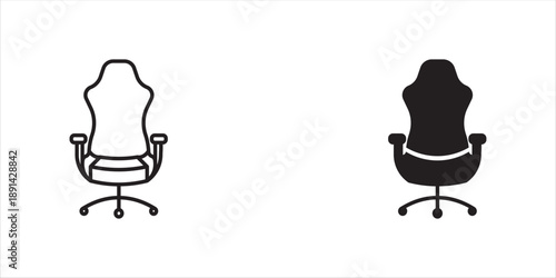 Office Chair Icon set Vector Template Flat Design on background, vector illustration.