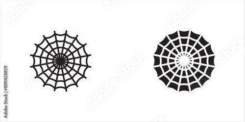 Spider Web Icon set vector Line on white background image for web, presentation, vector illustration