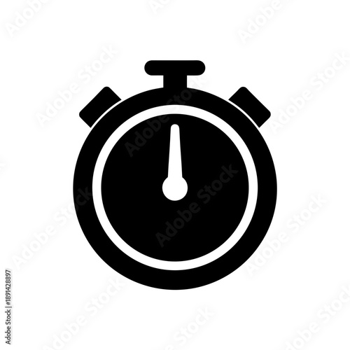Black vintage alarm clock icon isolated on white background minimalist design