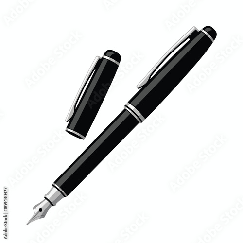 Elegant Fountain Pen with Cap Removed