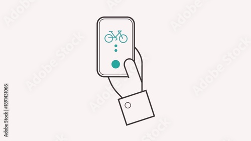 search for bike sharing, icon on smartphone app transparent background
