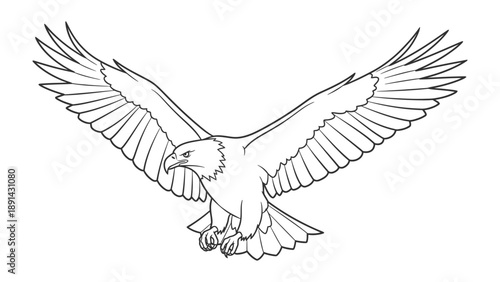 Soaring Silhouette: A majestic eagle takes flight, its powerful wings spread wide in a display of strength and freedom, representing courage and national pride.