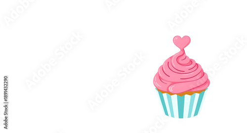 cupcake icon, cupcake illustration, dessert illustration, sweet illustration, bakery illustration, cake illustration, pastry illustration, frosting swirl, icing swirl, cream topping, sugar topping, sp
