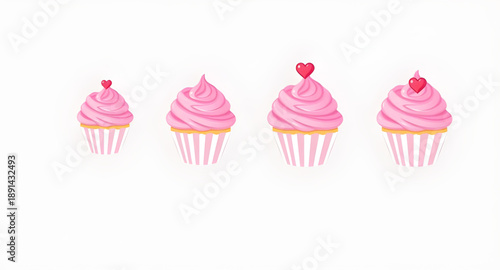 cupcake, cupcake icon, dessert, sweet, pastry, bakery, cake, frosting, icing, cream, sprinkles, cherry, sugar, treat, snack, food, cartoon, illustration, vector, icon, flat style, simple, clean, color