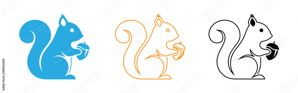 Obraz premium Squirrel logos in blue orange and black
