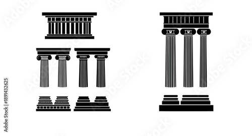 ancient columns, columns, pillars, classical, architecture, greek, roman, antique, historic, history, ruins, temple, civilization, heritage, monument, stone, marble, carved, capital, base, shaft, ioni