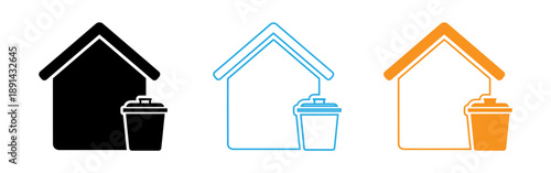 Colorful house and spray bottle icons