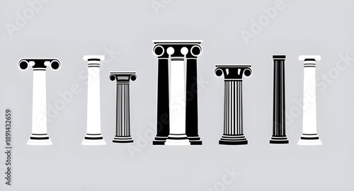 ancient columns, columns, pillars, classical, architecture, greek, roman, antique, historic, history, ruins, temple, civilization, heritage, monument, stone, marble, carved, capital, base, shaft, ioni