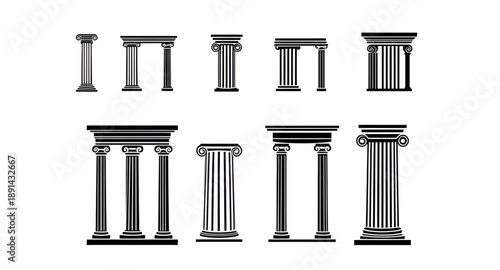 ancient columns, columns, pillars, classical, architecture, greek, roman, antique, historic, history, ruins, temple, civilization, heritage, monument, stone, marble, carved, capital, base, shaft, ioni