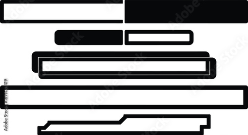 Modern sleek server stack with horizontal bars