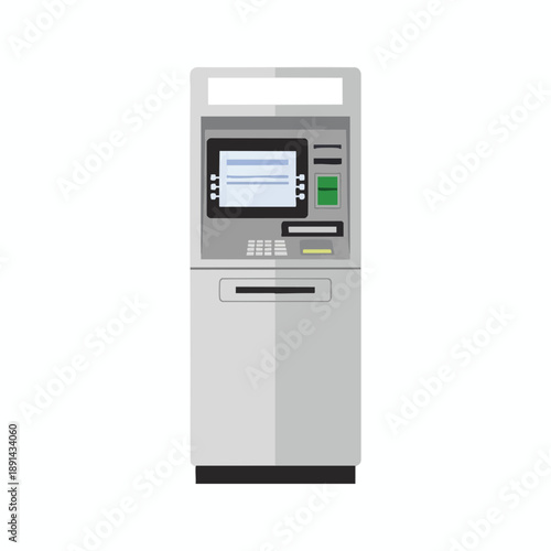 Gray ATM Machine Illustration