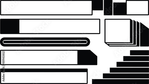 Modern office architecture with sleek black and white design