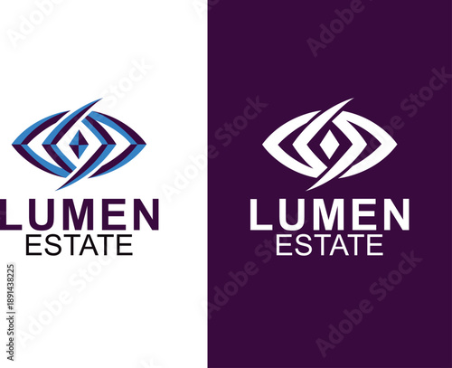Lumen Estate Modern Eye Logo for Real Estate and Tech Property Branding