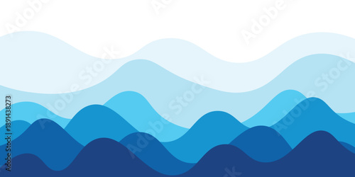 Sea waves layered vector background illustration and sea beach vector illustration.