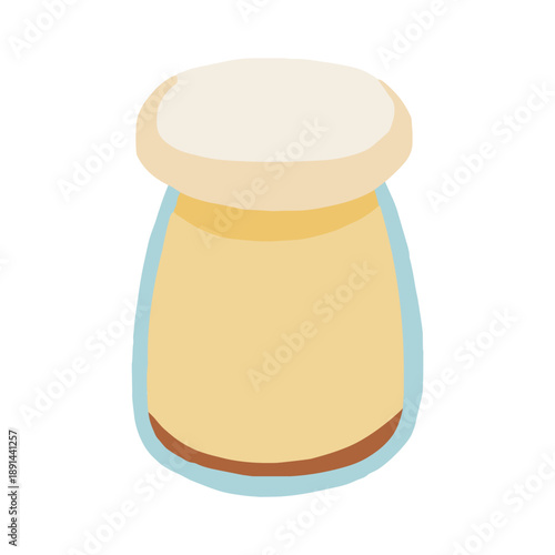 瓶入りのプリンのイラスト