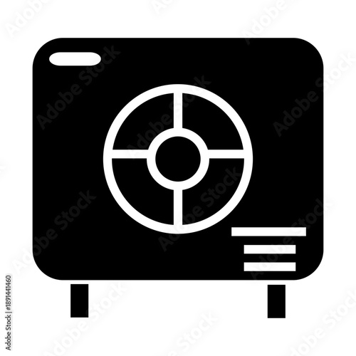 safe box money glyph icon vector illustration