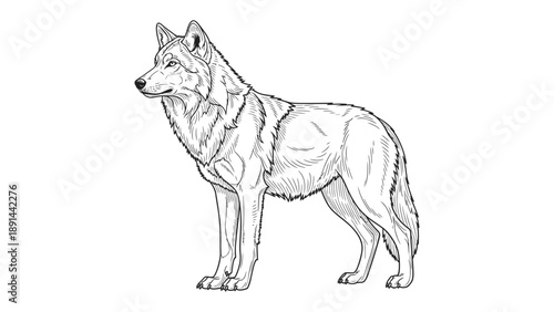 The Lone Wolf: An artistic representation of a solitary wolf stands strong, its keen gaze fixed on the horizon, embodying resilience and independence.