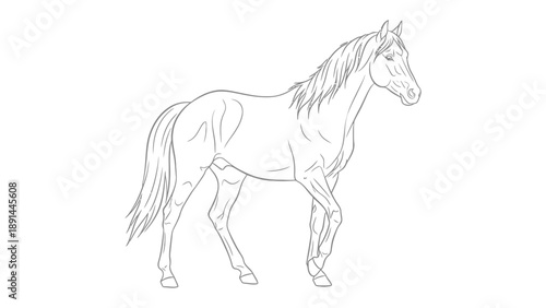 Graceful Stallion in Motion: A refined and elegant stallion captures the essence of poise and strength. Perfect for artistic endeavors or adding a touch of sophistication.
