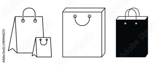 Flat style vector Shopping bag icon vector are use to grocery and service apps.