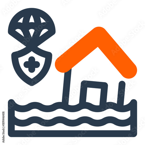Disaster relief humanitarian aid support icon