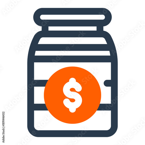 Charity donation jar fundraising support icon