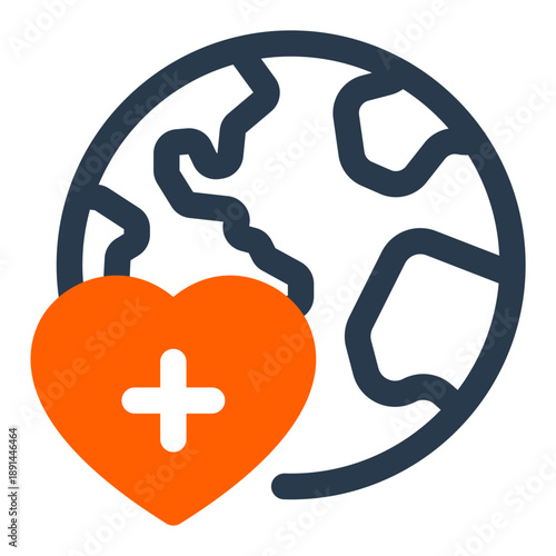 Global aid international humanitarian support icon