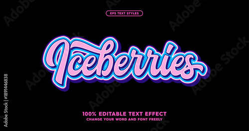 Ice berries text effects. Easy use, change the word freely.