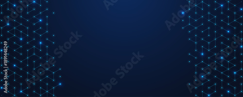 Abstract digital blockchain cube blocks concept. 3D big data cubes quantum computer technology idea. Artificial intelligence data core cubes design element