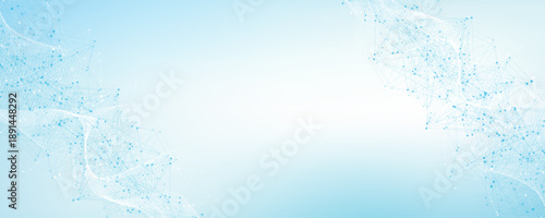 Global network connection concept. Big data visualization. Social network communication in the global computer networks. Internet technology. Business. Science. Vector illustration