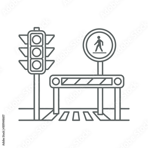 Road Safety, Traffic Signal, and Pedestrian Crossing Icons