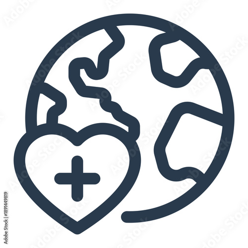 Global aid international humanitarian support icon