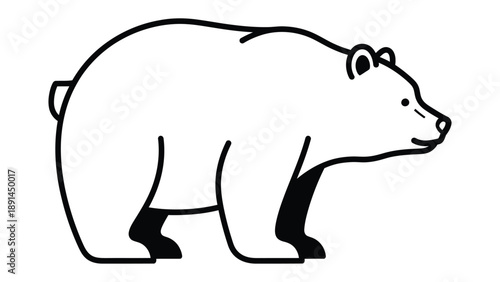 The Steadfast Bear: A bold black outline depicts a powerful bear, a symbol of resilience, strength and courage.