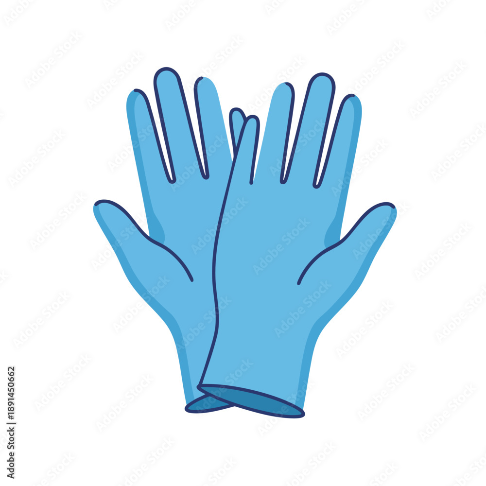 Fototapeta premium Blue Rubber Gloves for Protection and Hygiene