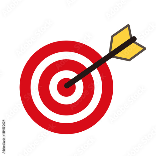 的を中心に命中するイメージイラスト