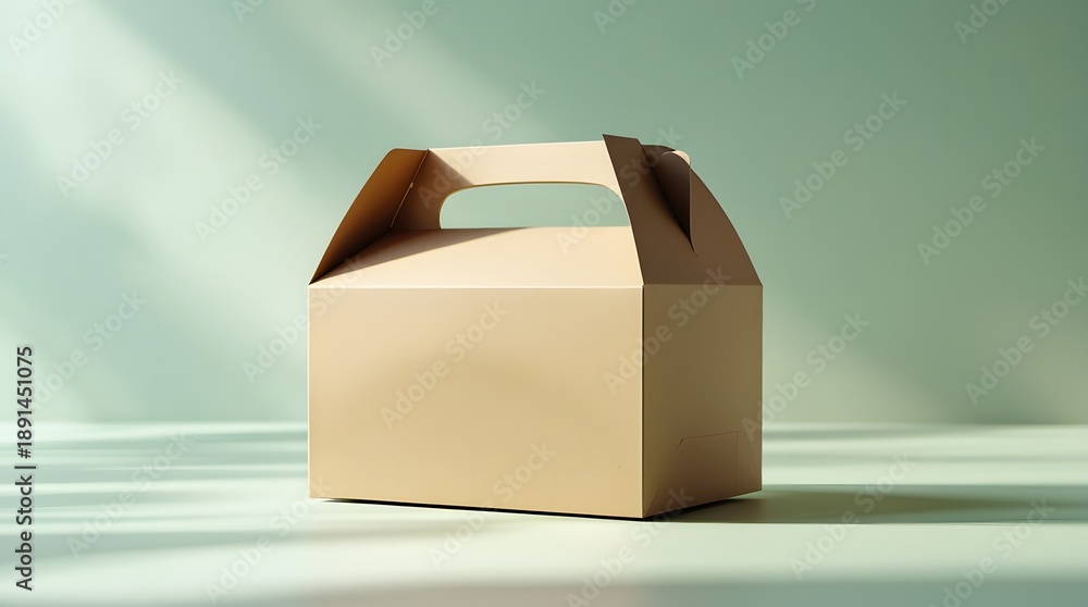 custom made wallpaper toronto digitalEmpty Kraft Food Packaging Box with Natural Lighting